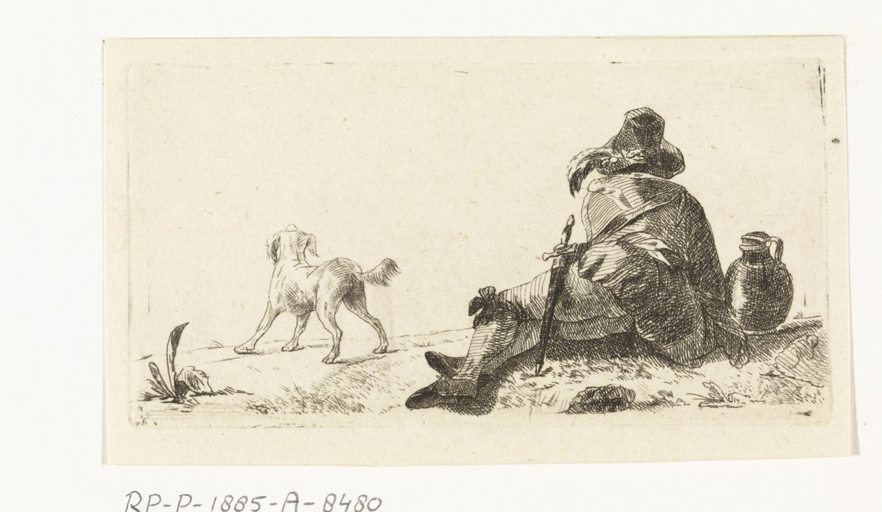 Man med hund av Paulus Charles Gerard Poelman