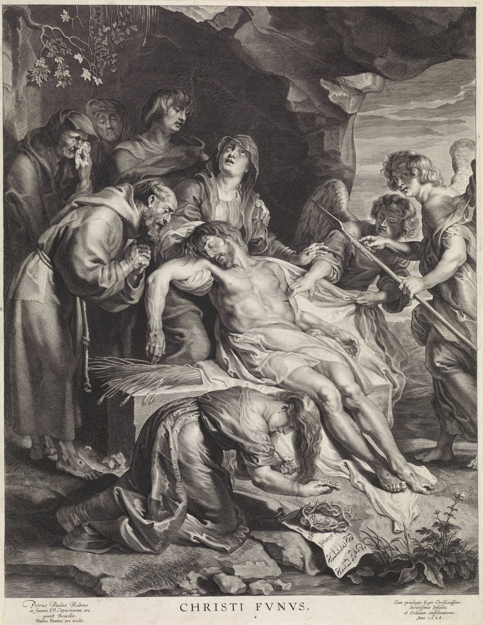 Graflegging van Christus Christi Fvnvs (titel på objekt) av Paulus Pontius