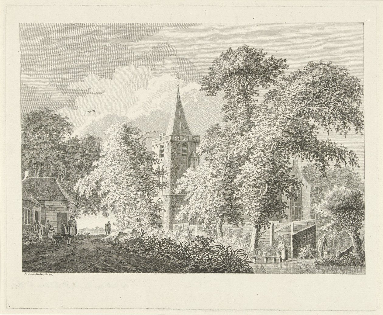 Byutsikt i Maartensdijk, 1753 av Paulus van Liender