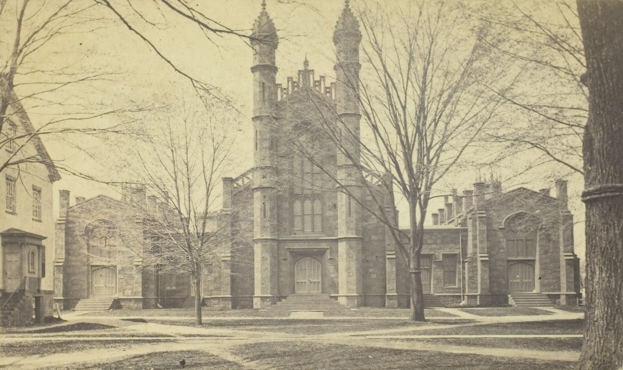 Bibliotek, Yale University, 1800-talet. av Peck Brothers