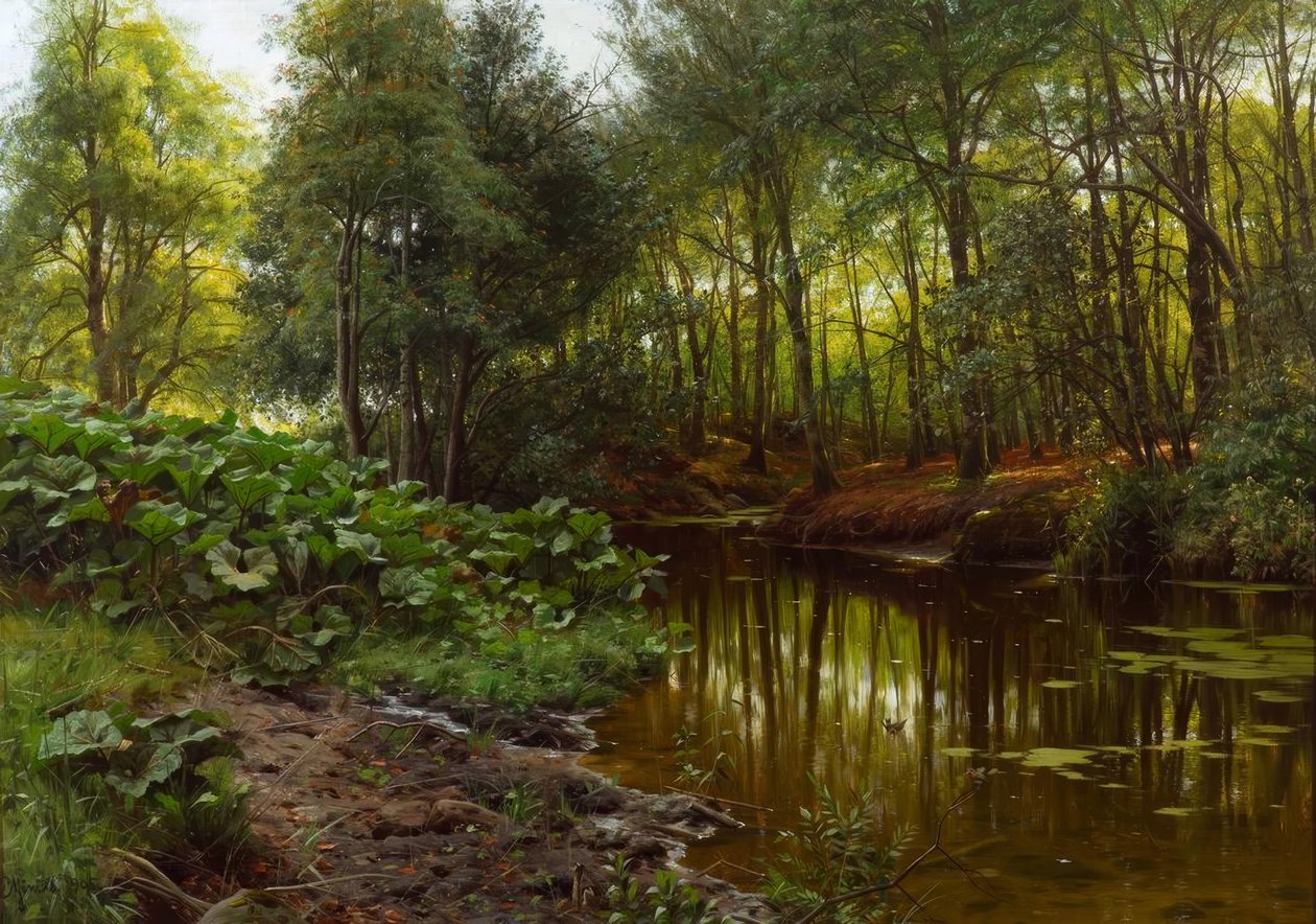 P.Mönsted, Sommardag vid skogsbäcken av Peder Monsted