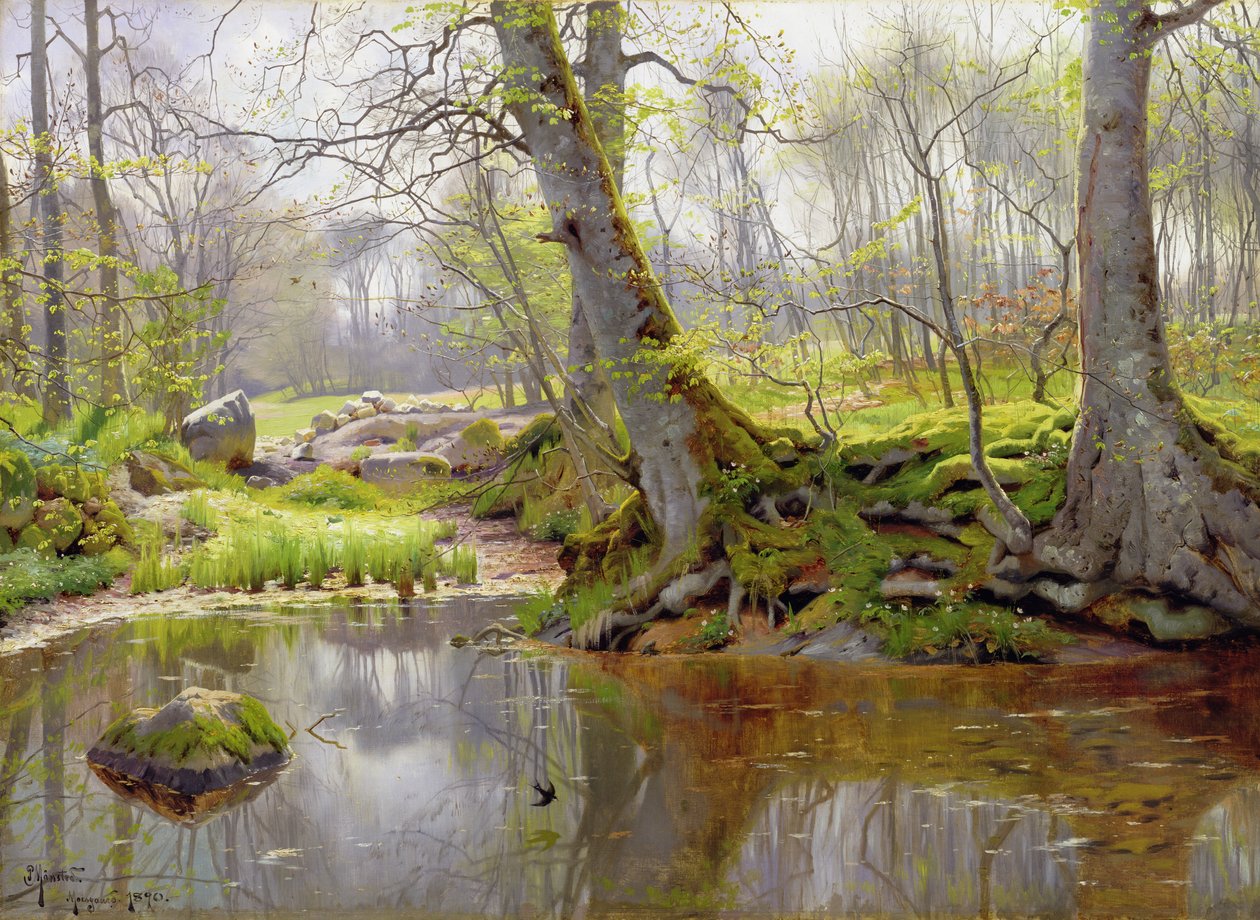 Woodland Pond, 1890 av Peder Monsted