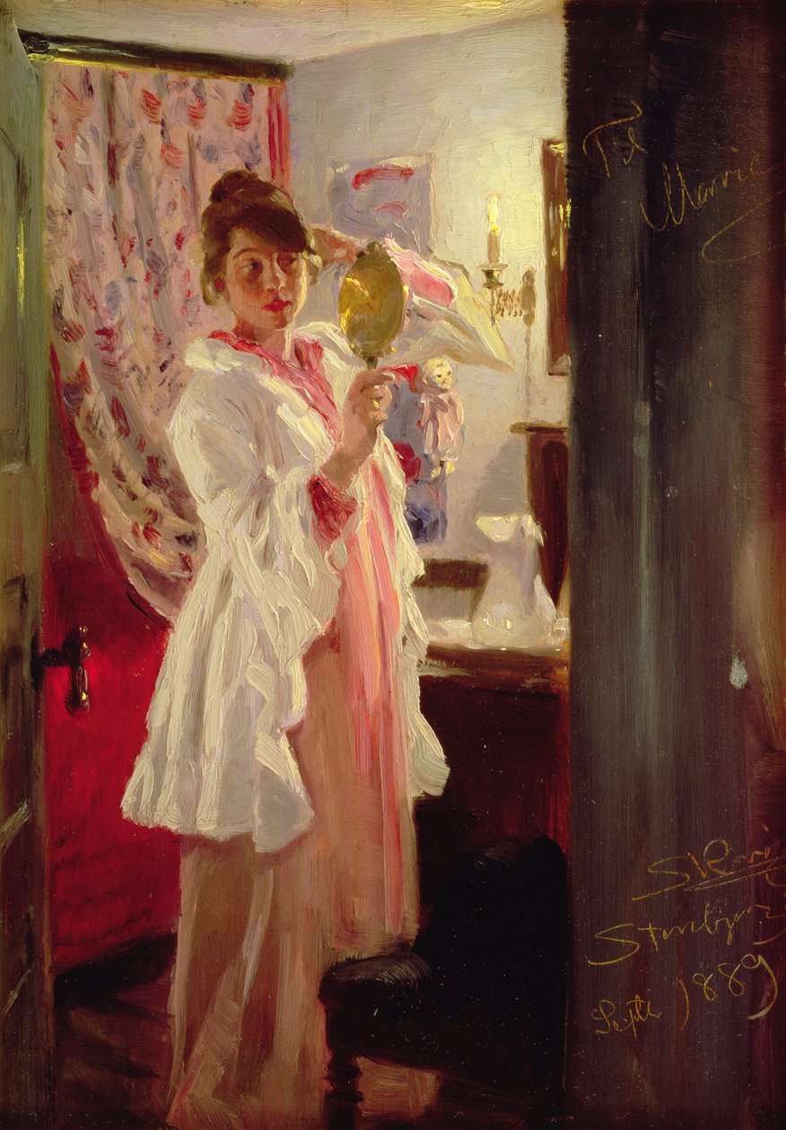 Interiör med konstnärens fru, 1889 (panel) av Peder Severin Krøyer