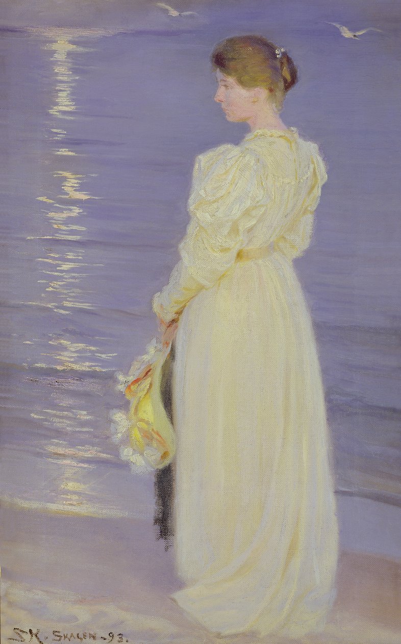 Kvinna i vitt på en strand, 1893 av Peder Severin Krøyer