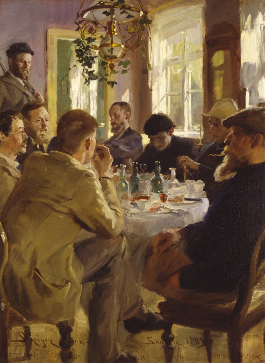 Artists luncheon at Brøndums Hotel av Peder Severin Krøyer