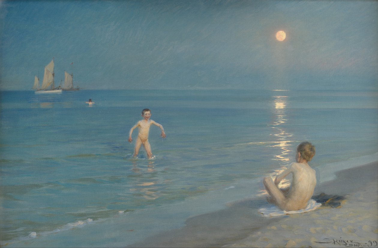 Boys Bathing at Skagen. Summer Evening av Peder Severin Krøyer