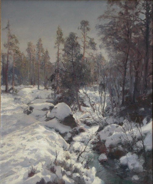 Spring Thaw (olja på duk) av Peder Knudsen