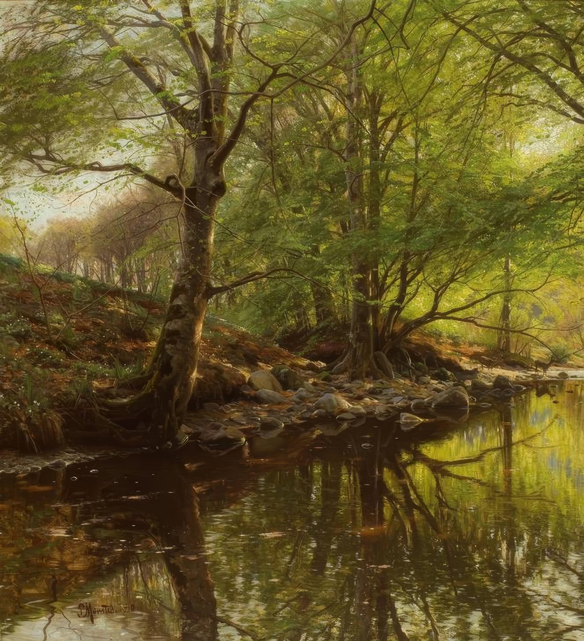 P.Mönsted, Waldbach på våren av Peder Monsted