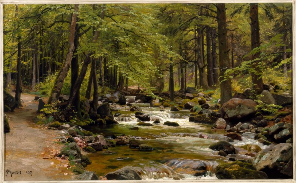Skogsbäck på våren av Peder Monsted
