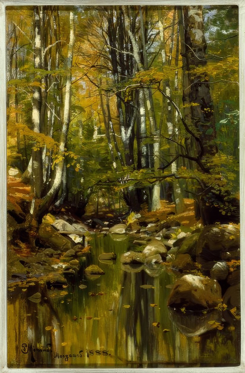 Skogsbäck på sensommaren av Peder Monsted