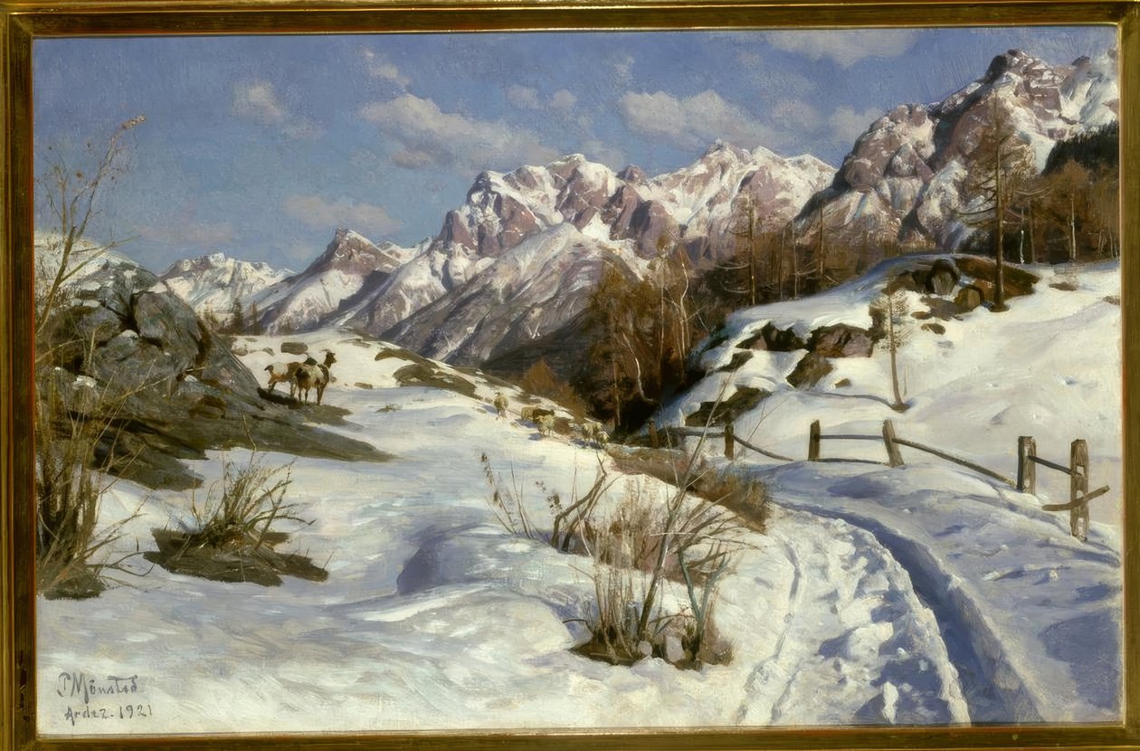 Vinter i Engadin av Peder Monsted