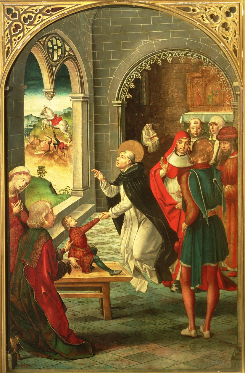 St Dominic återuppväcker en ung pojke av Pedro Berruguete