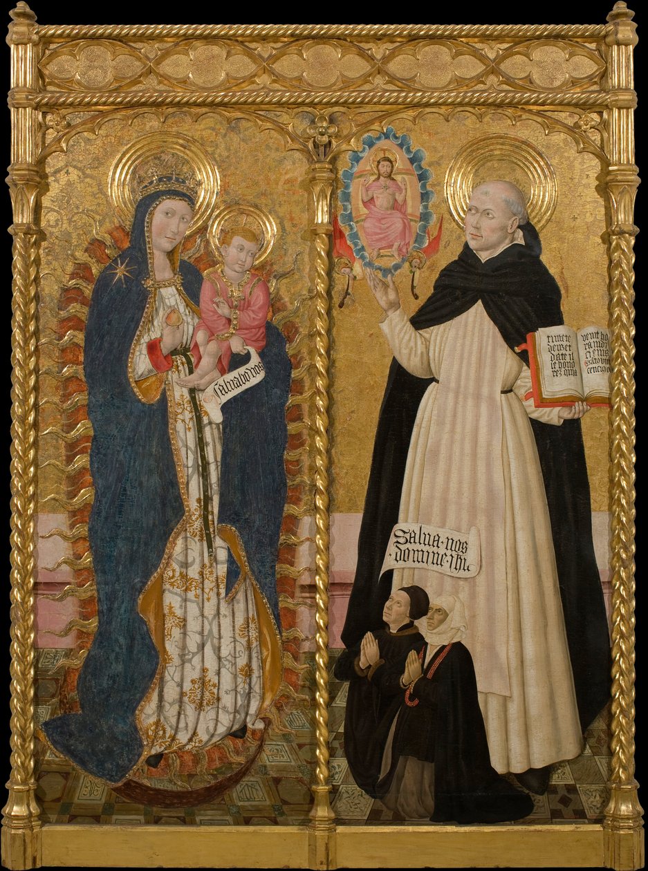 Apocalyptic Virgin and Saint Vincent Ferrer with two Donors  av Pedro Garcia de Benavarre
