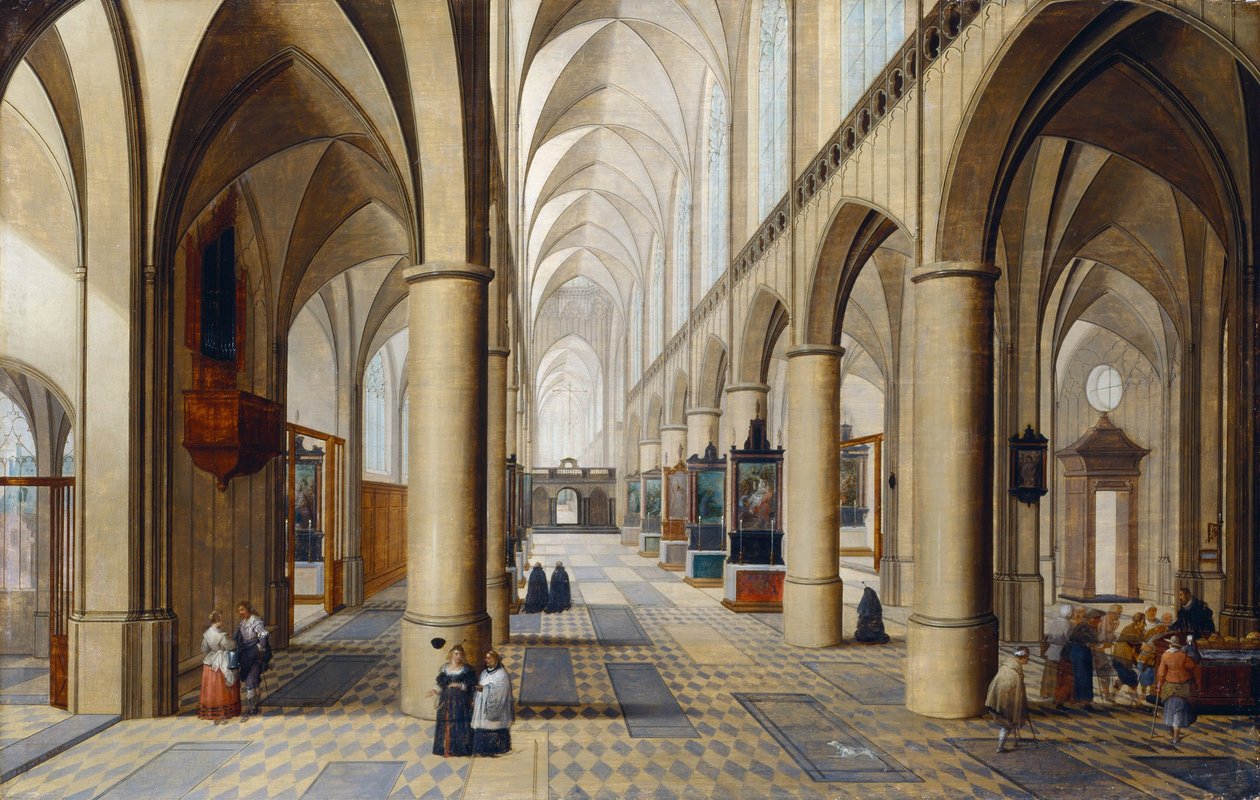 Interior of a Gothic Church av Pieter the Elder Neeffs