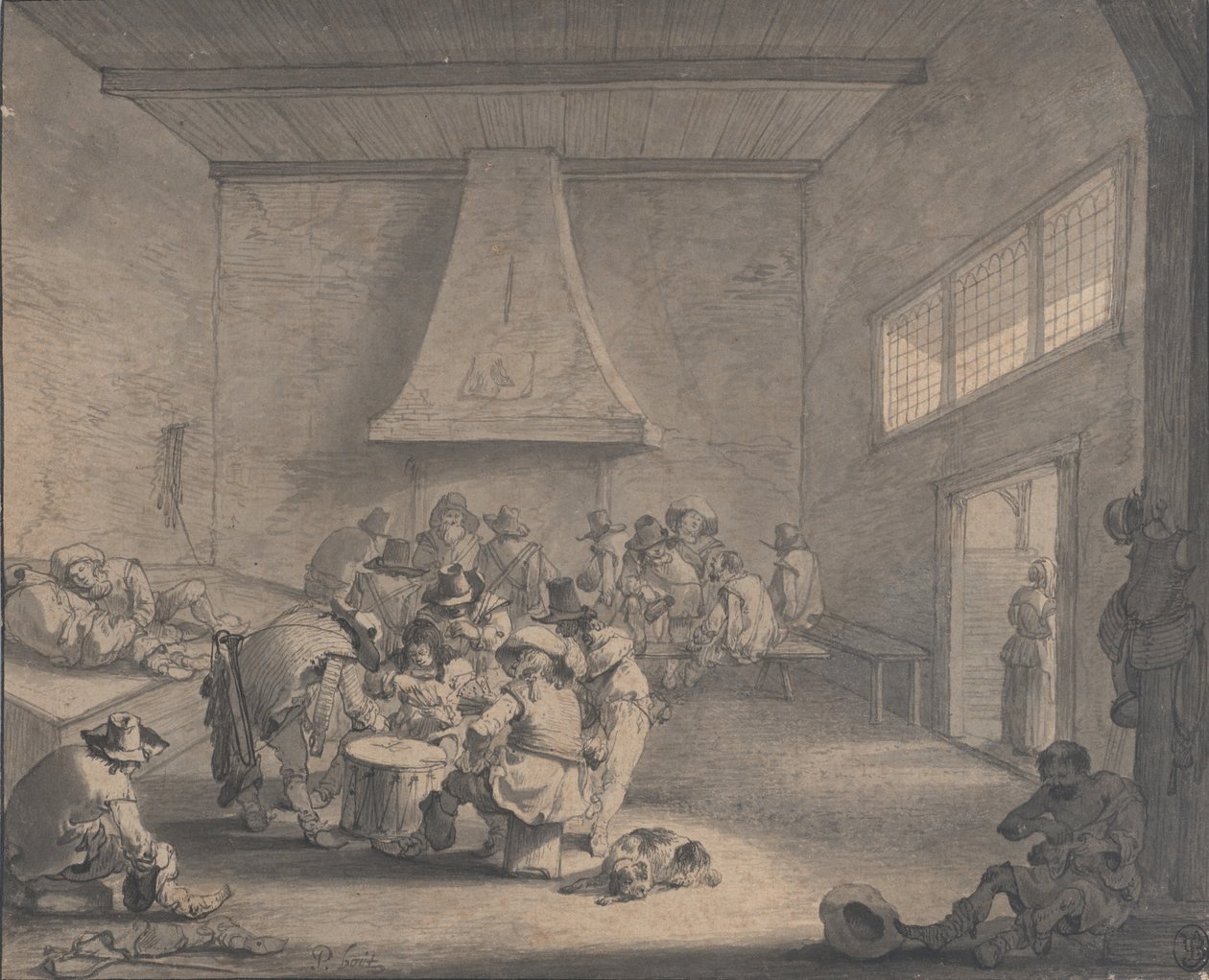 Guardroom Scene, ca.1700. av Peeter Bout
