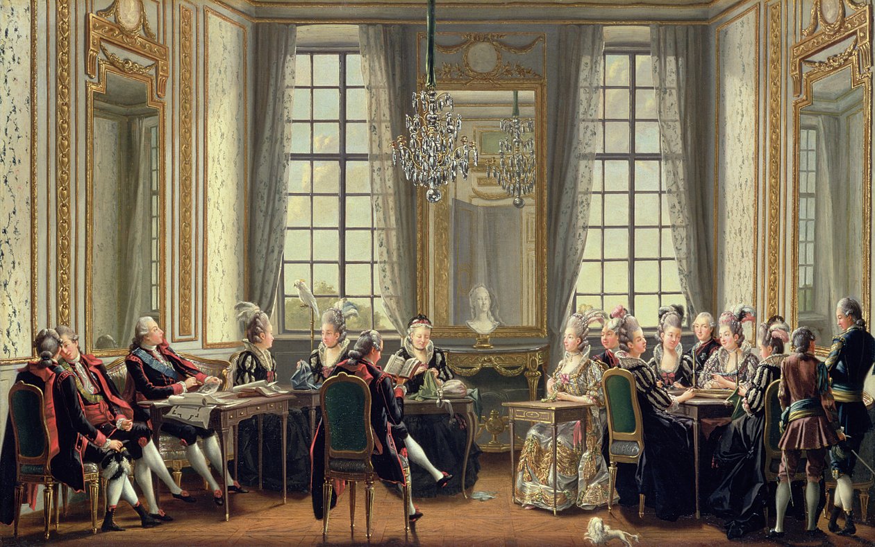 Conversation at Drottningholms Palace, 1779 av Pehr Hilleström