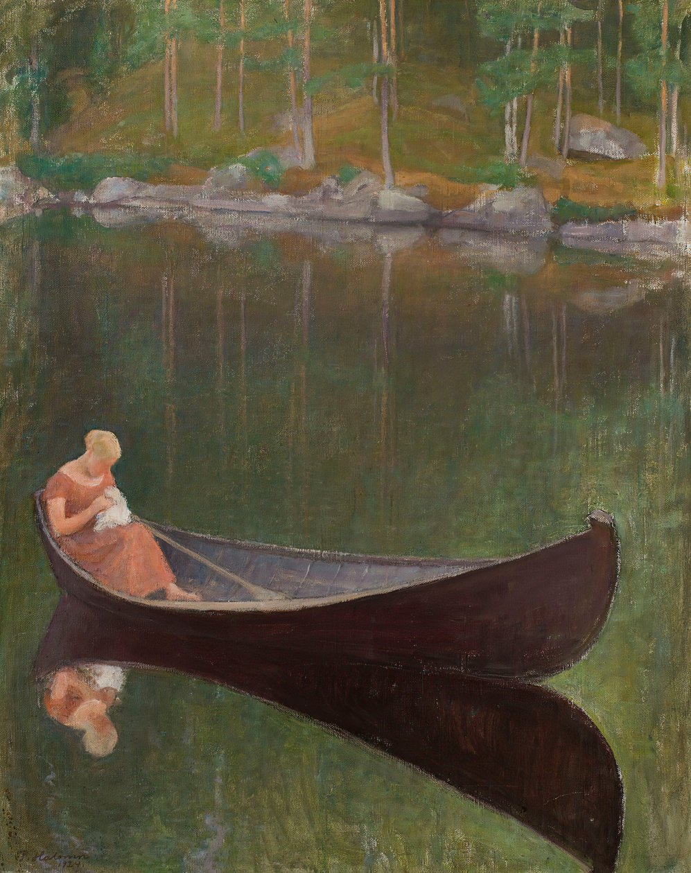 Kvinna i en båt, 1924. av Pekka Halonen