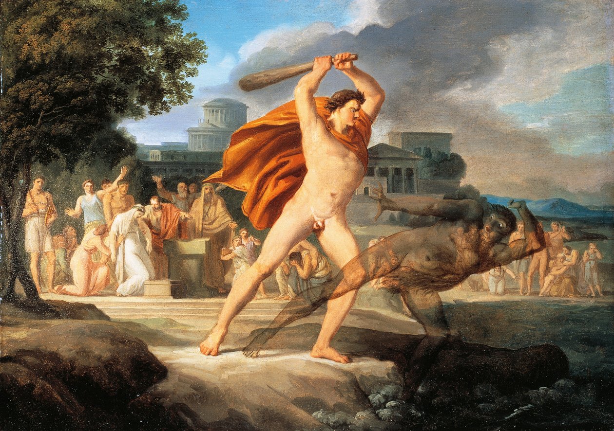 Hercules besegrar Thanatos (olja på duk) av Pelagio Palagi