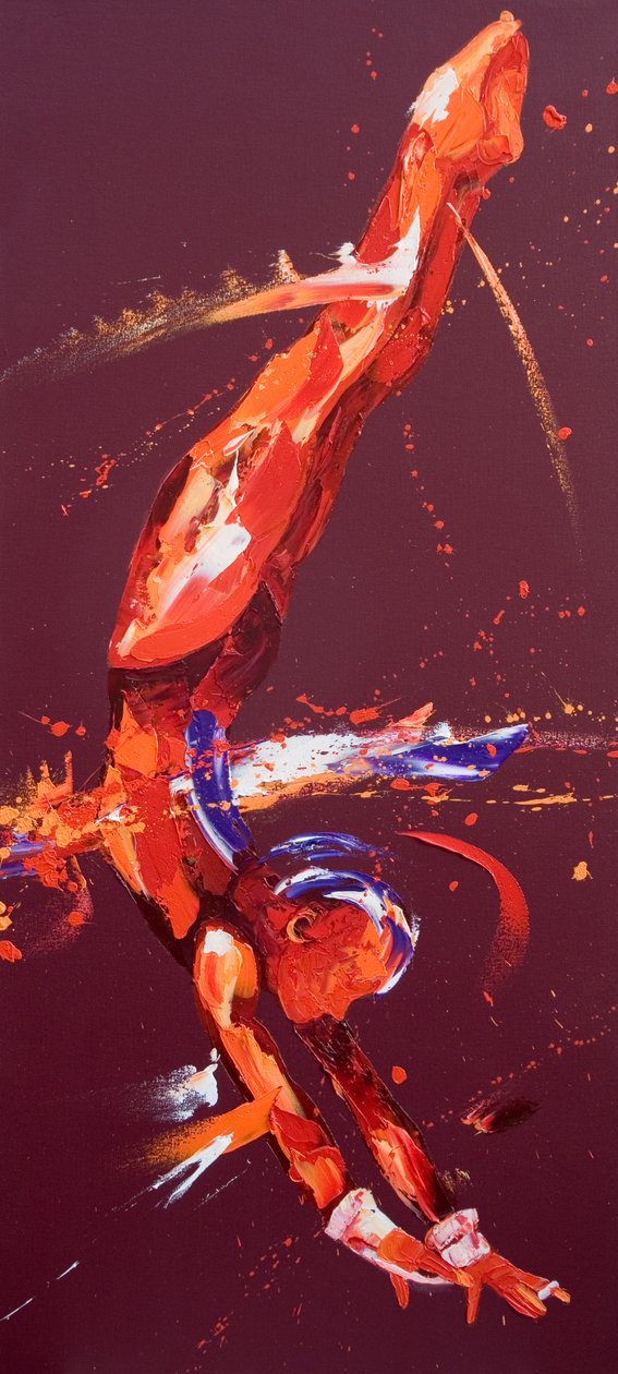 Gymnast Five, 2011 (olja på duk) av Penny Warden
