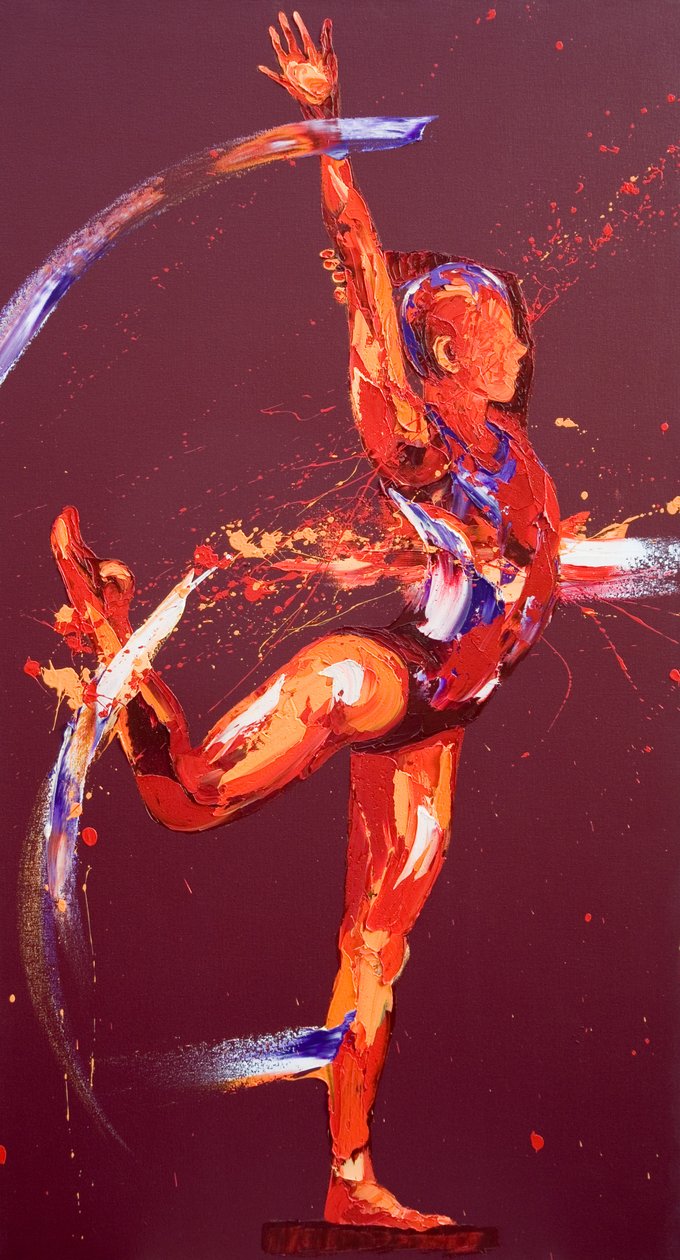 Gymnast Nine, 2011 (olja på duk) av Penny Warden