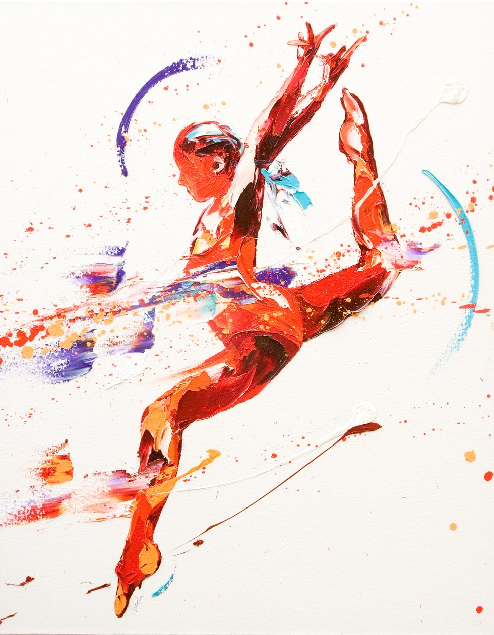 Gymnast Two, 2010 (olja på duk) av Penny Warden