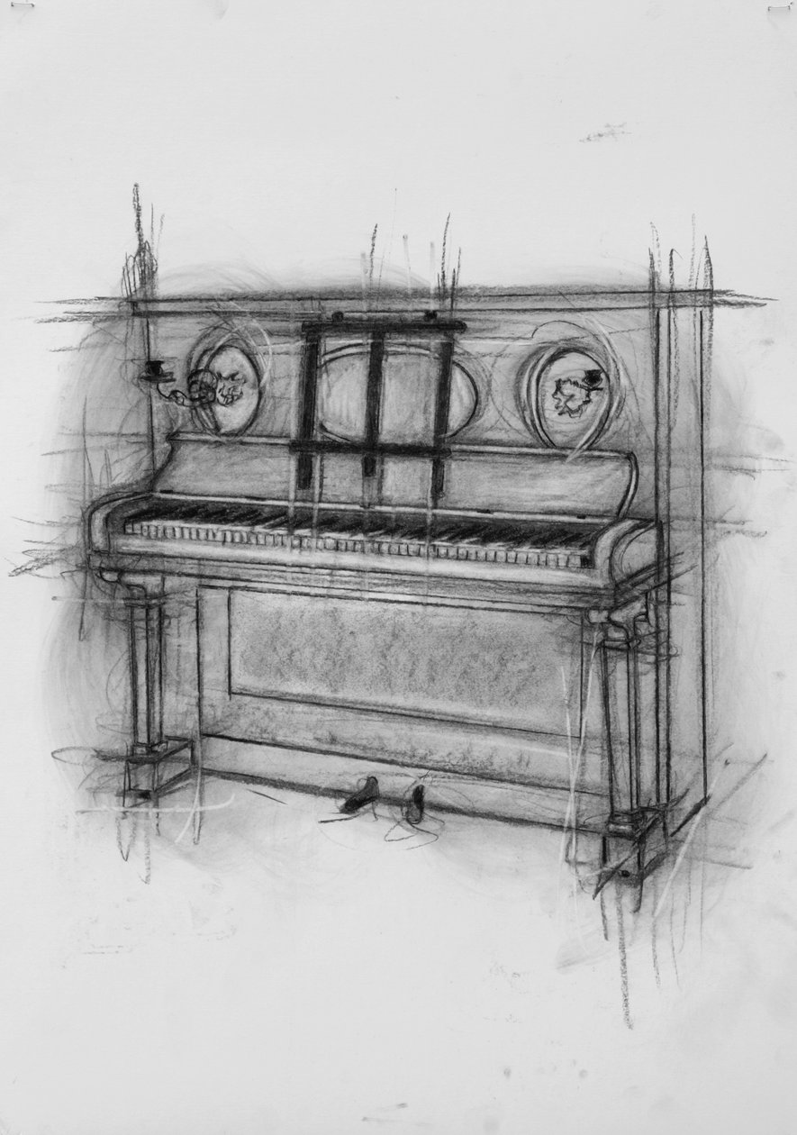 Piano, 2005 (kol på papper) av Penny Warden