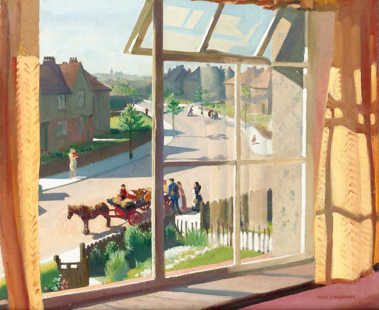 Utsikt från konstnärens sovrum, ca 1930 (för detaljer se 244507) av Percy Shakespeare