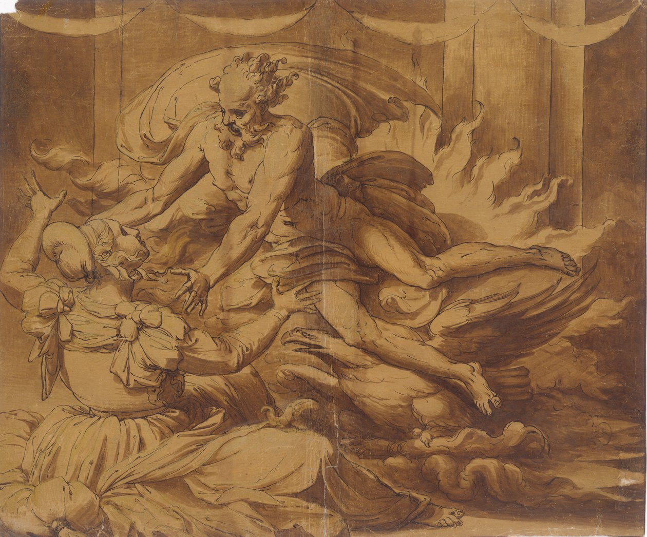 Jupiter visar sig för Semele, 1501-47. av Perino del Vaga