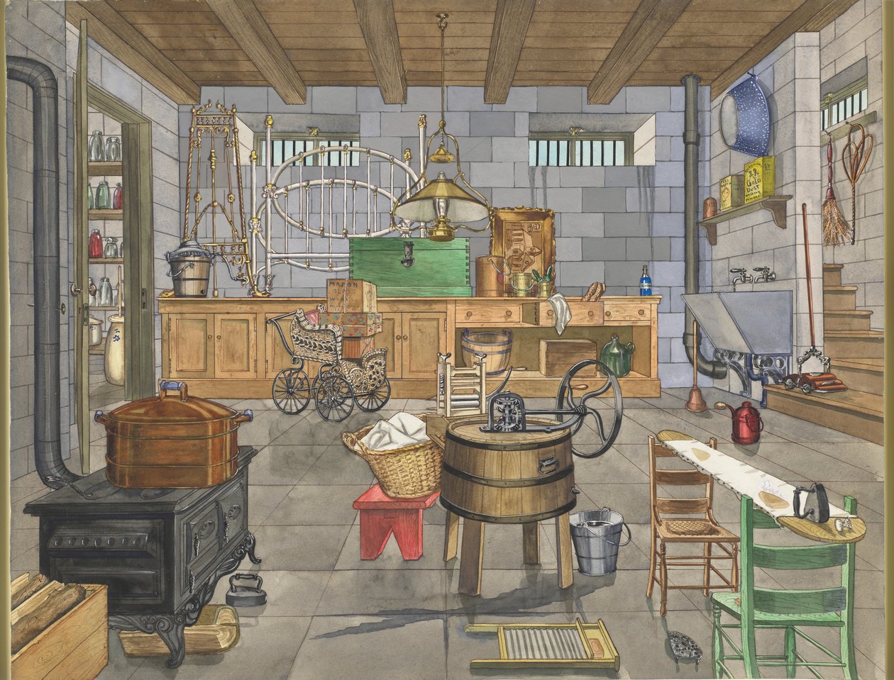 Stadshusets källare, 1910, ca. 1947. av Perkins Harnly