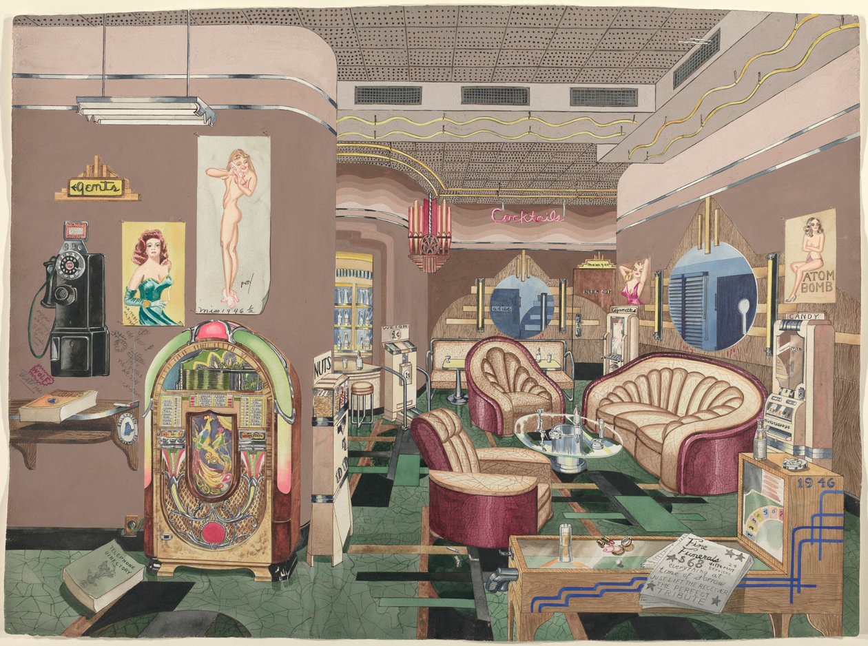 Cocktaillounge, 1946 av Perkins Harnly