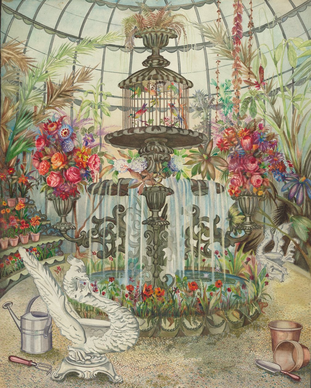 Conservatory Fountain, ca. 1938. av Perkins Harnly