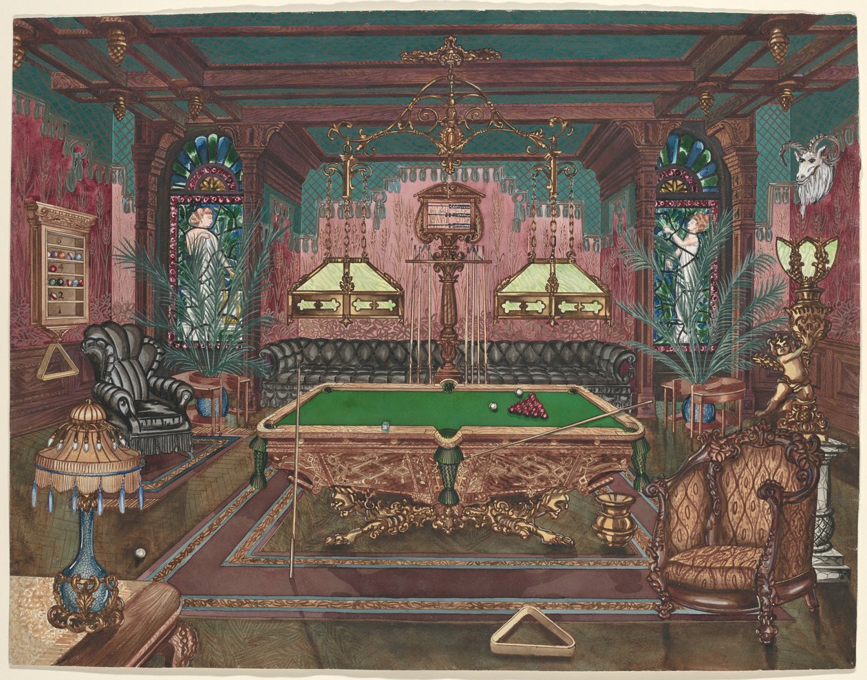 Poolrum, 1890 av Perkins Harnly