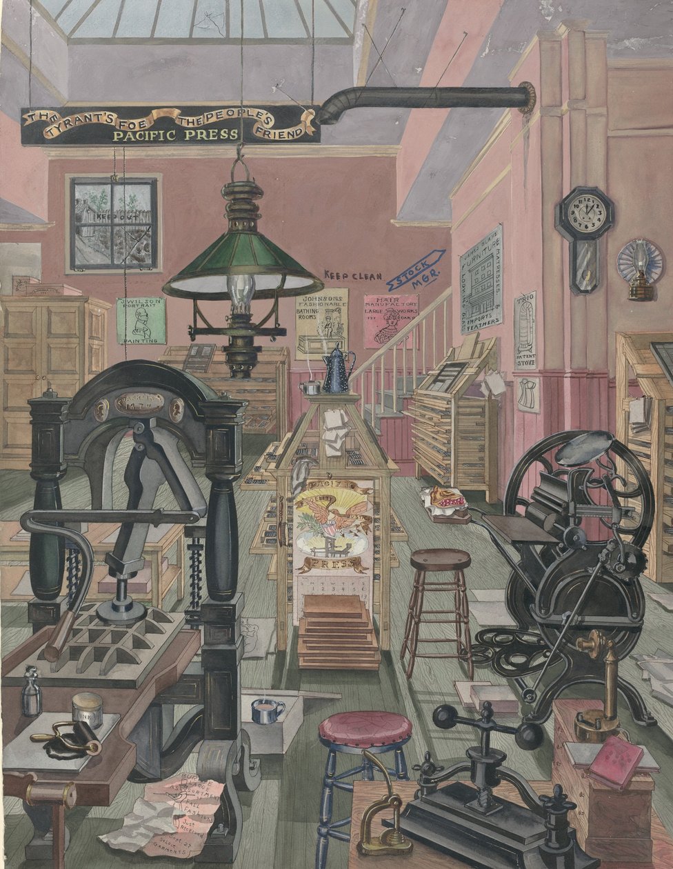 Tryckeri, 1870, 19351942. av Perkins Harnly