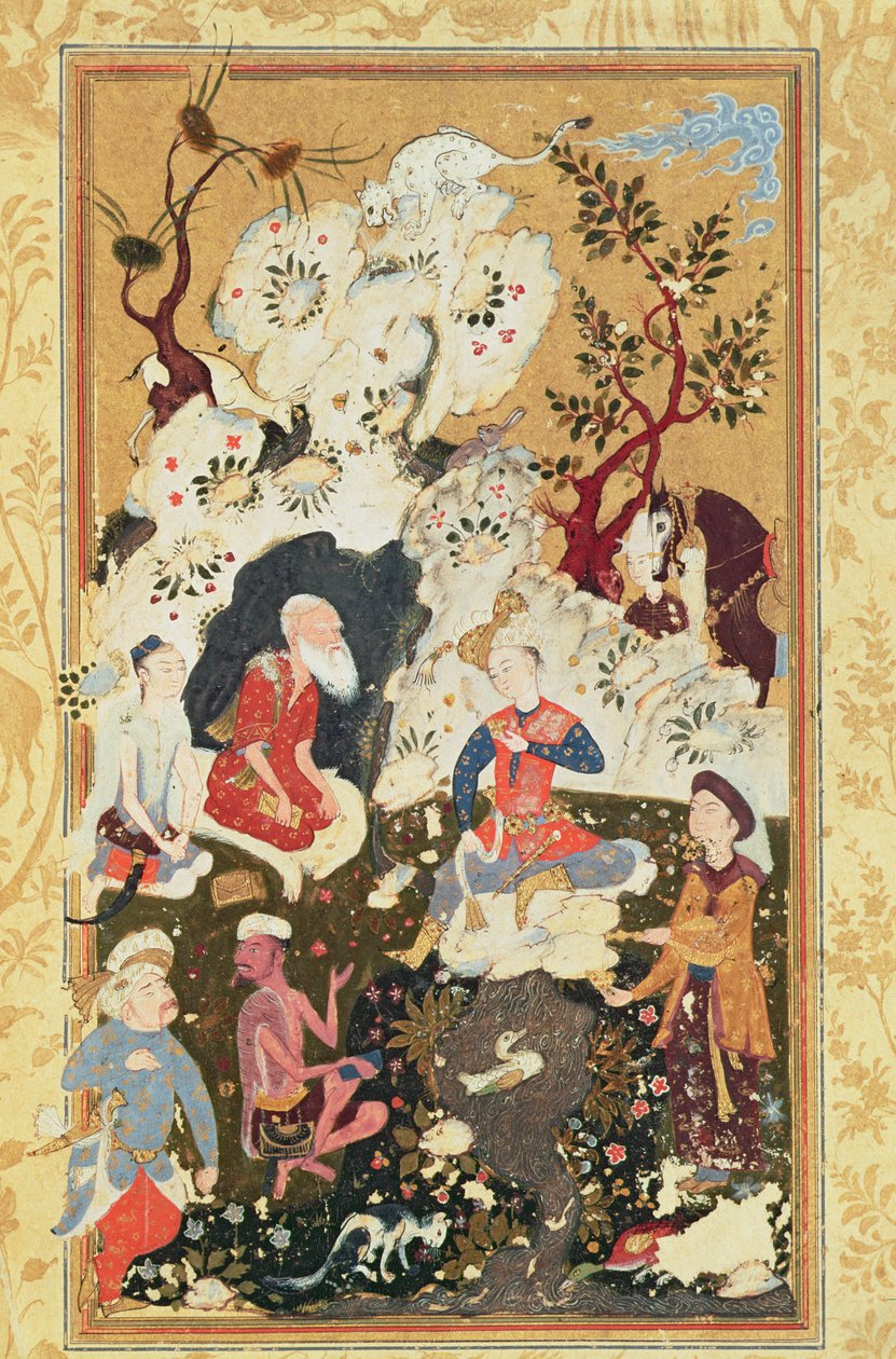 Prins på besök hos en asket, från "The Book of Love", Safaviddynastin av Persian School