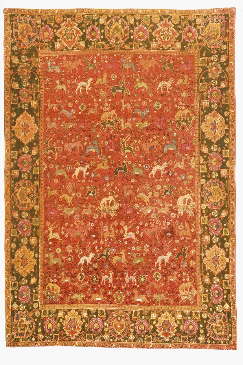 Djurmatta, från Isfahan (textil) av Persian School