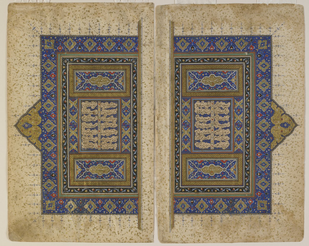 Frontispice från en Khamsa (kvintett) av Persian School