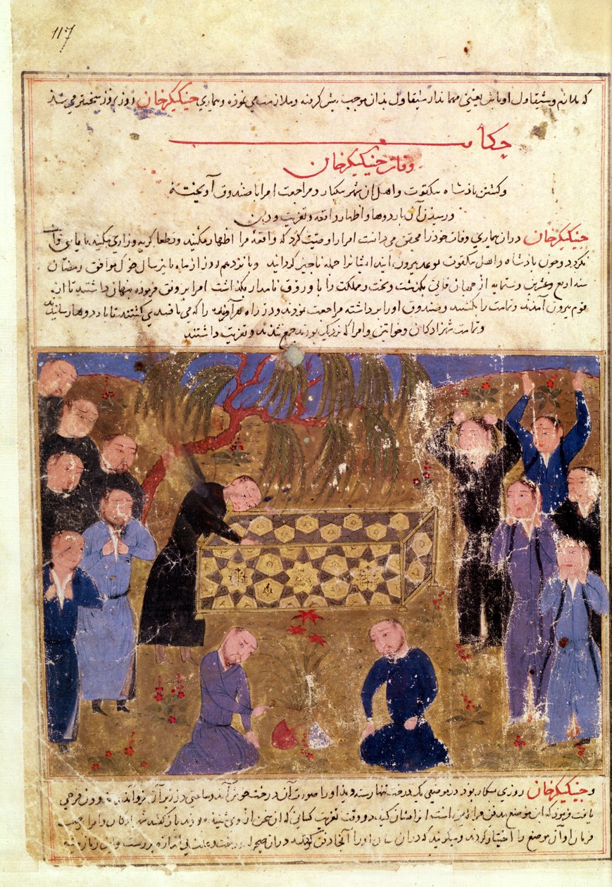 Djingis Khans begravning, ca 1430 av Persian School