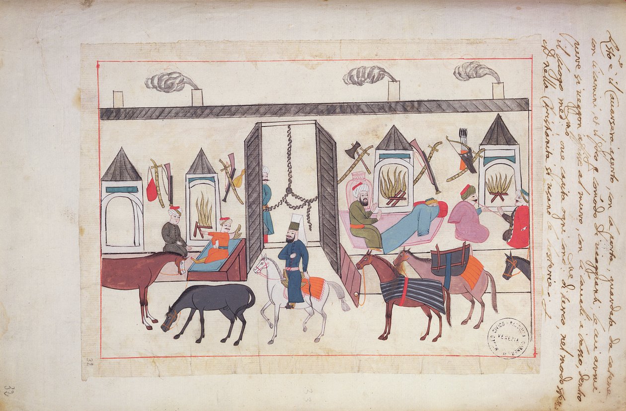 Stanna vid Caravan Seraglio av Persian School