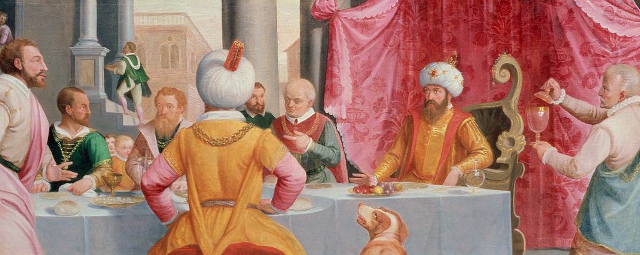 Story of Esther: Bankettscen av Peter 1548 1628 Candid