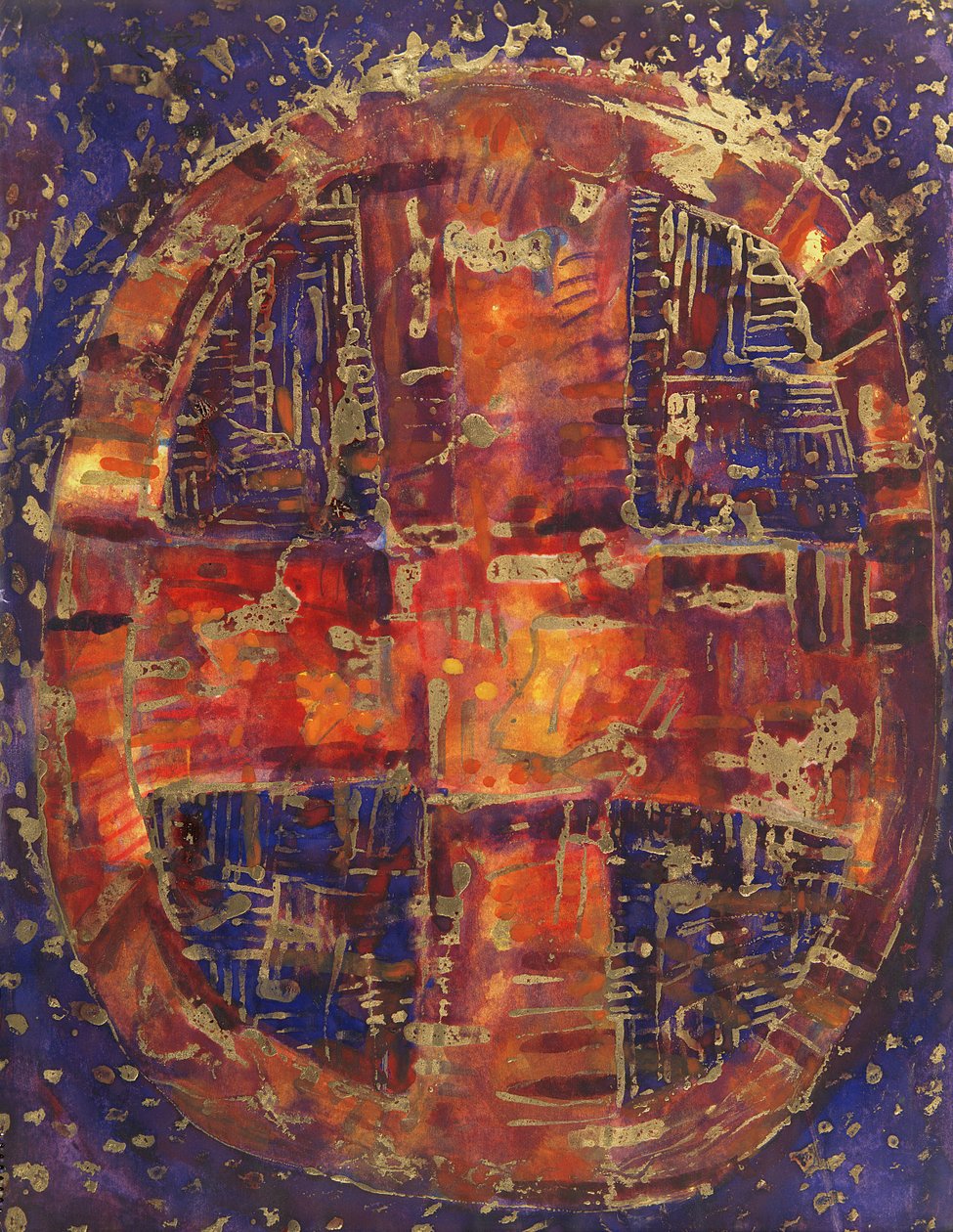 Celtic Cross, 1990 (blandade medier på papper) av Peter Davidson