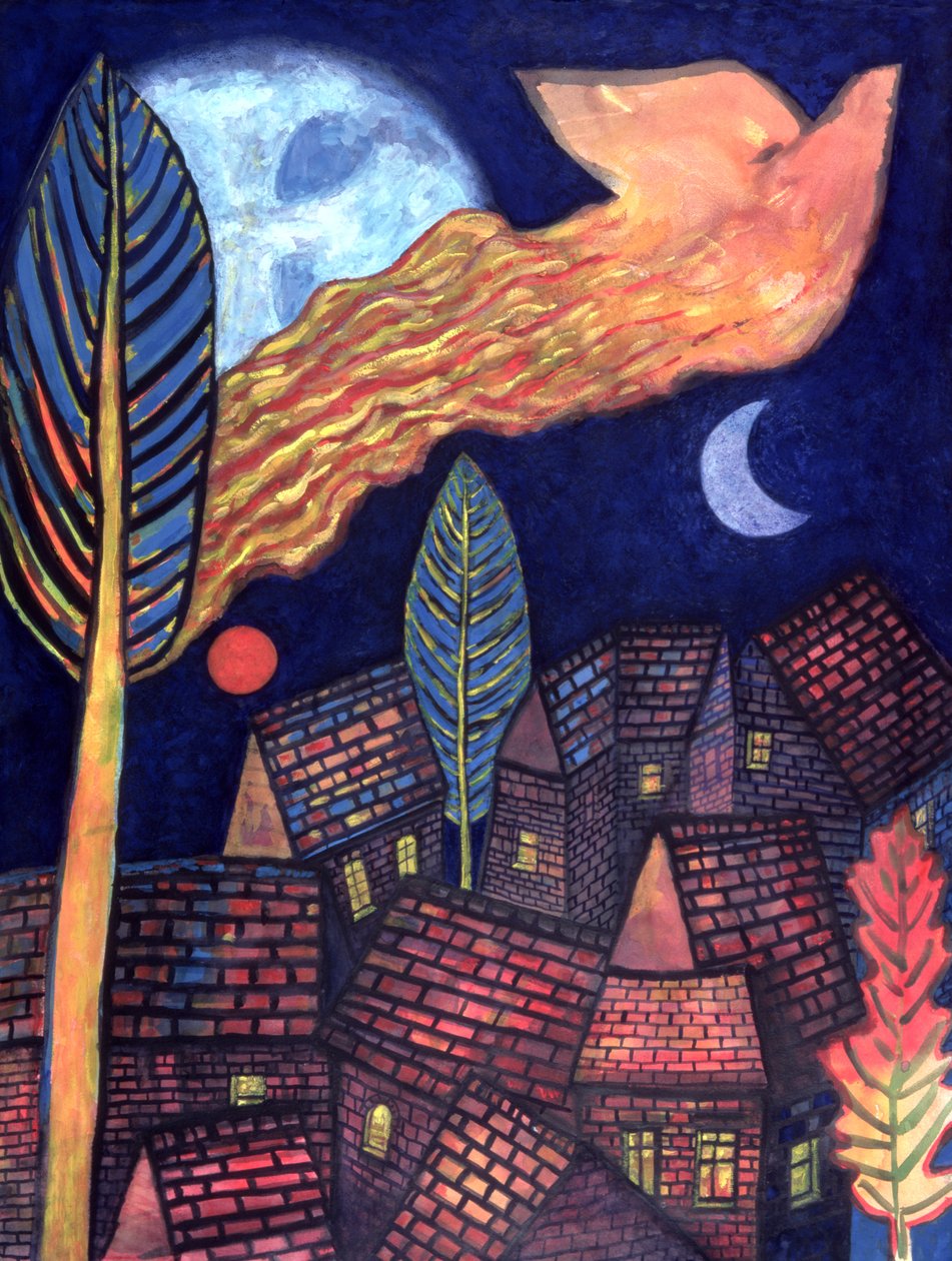 Från trädet till himlen, 1998 (wc på papper) av Peter Davidson