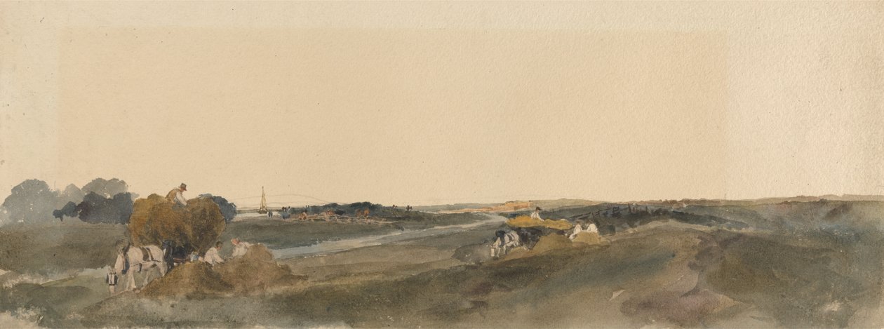 Haymaking on the Banks of a Lincolnshire River av Peter de Wint