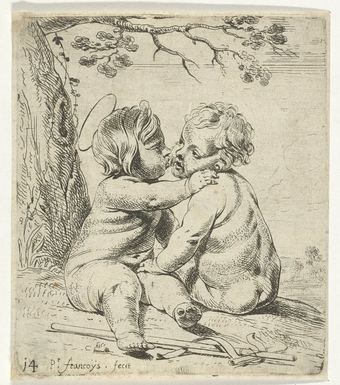 Kristus och Johannes Döparen som barn av Peter Franchoys
