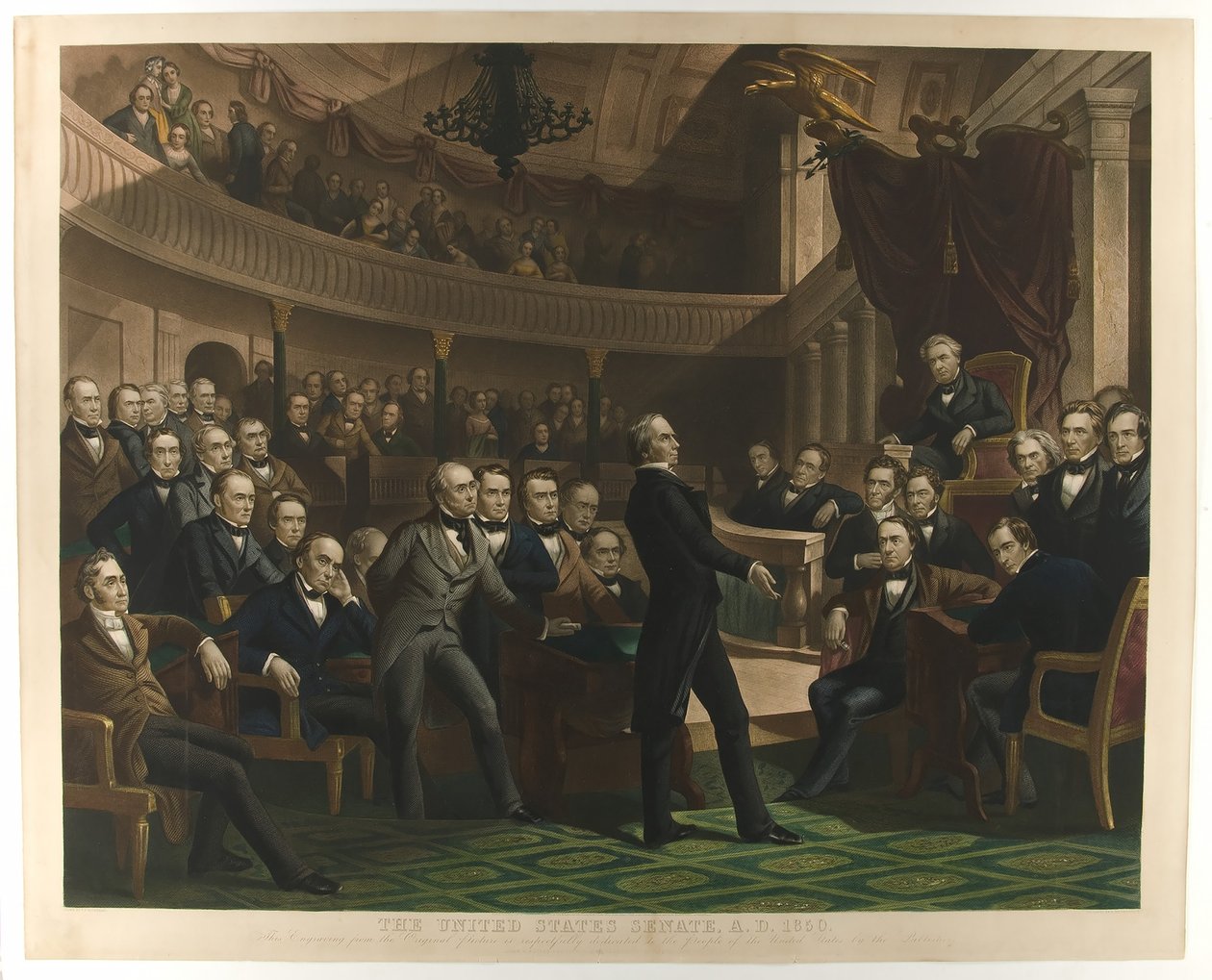 USA:s senat, a.d. 1850, pub. c.1855 av Peter Frederick Rothermel