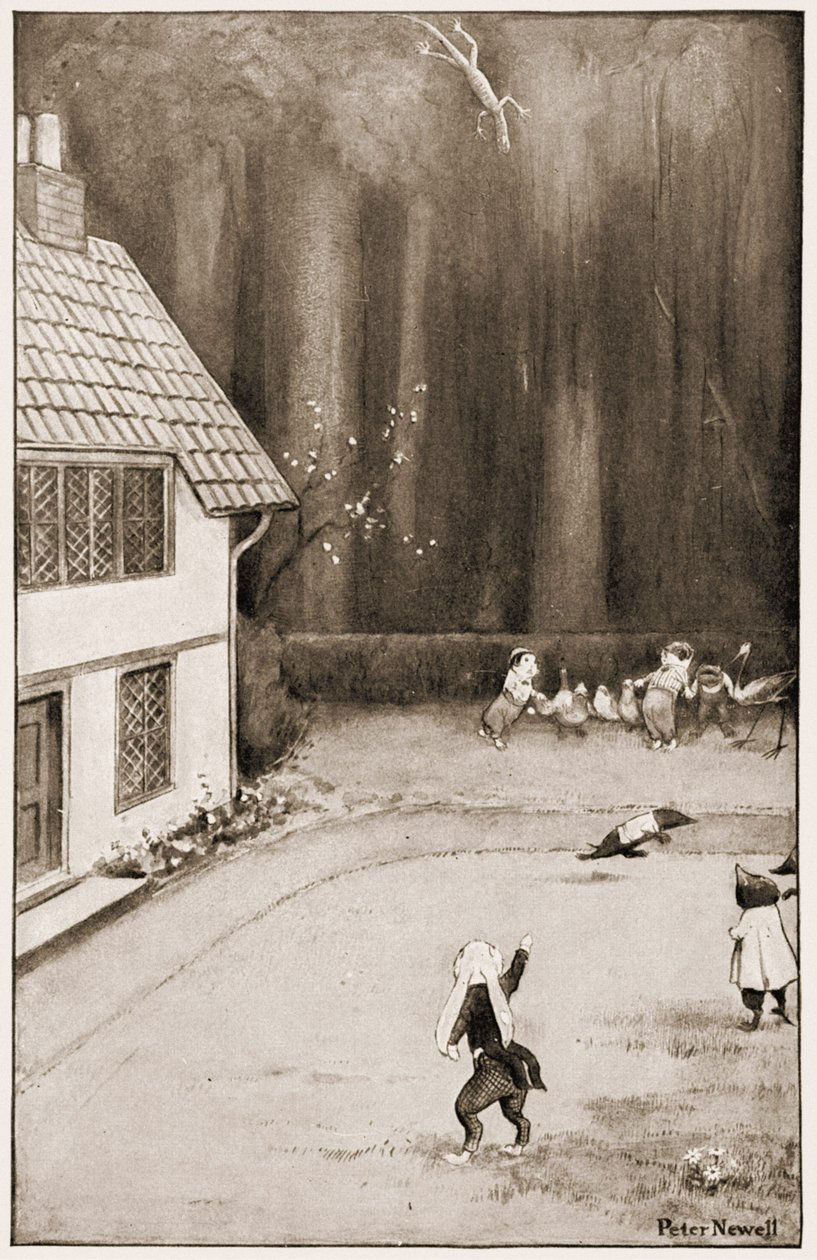 Fånga honom, du vid häcken, illustration till Lewis Carrolls Alices Adventures in Wonderland, 1901 av Peter Newell