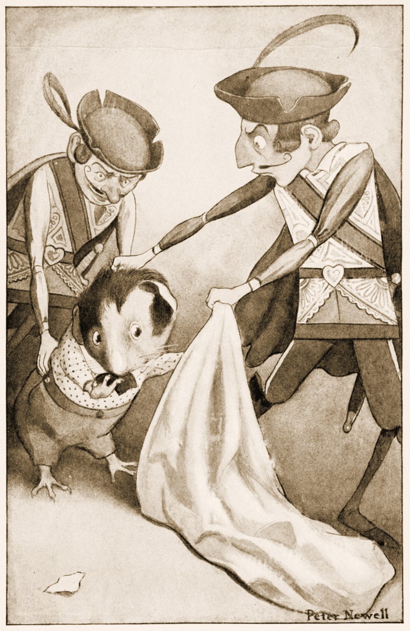 "Into this they gled the Guinea Pig", illustration till Lewis Carrolls Alice