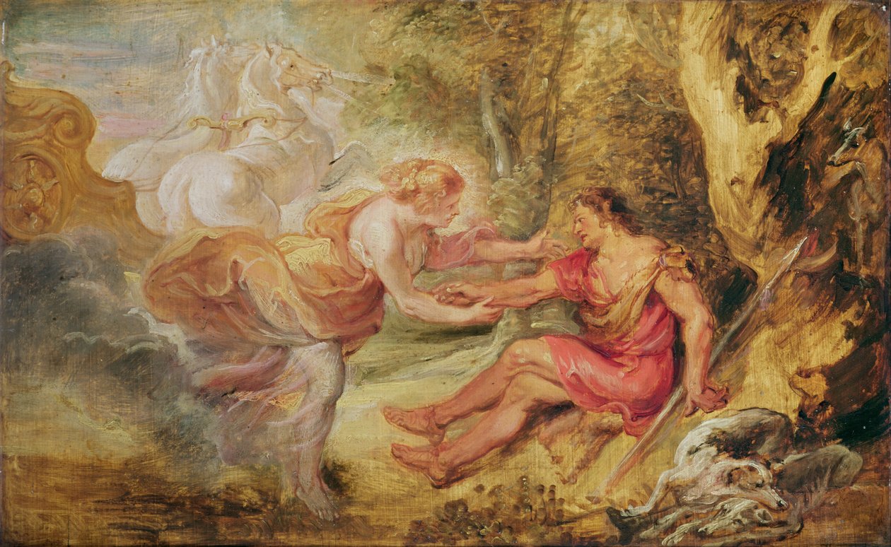 Aurora Abducting Cephalus, 1636 (olja på ek) av Peter Paul Rubens