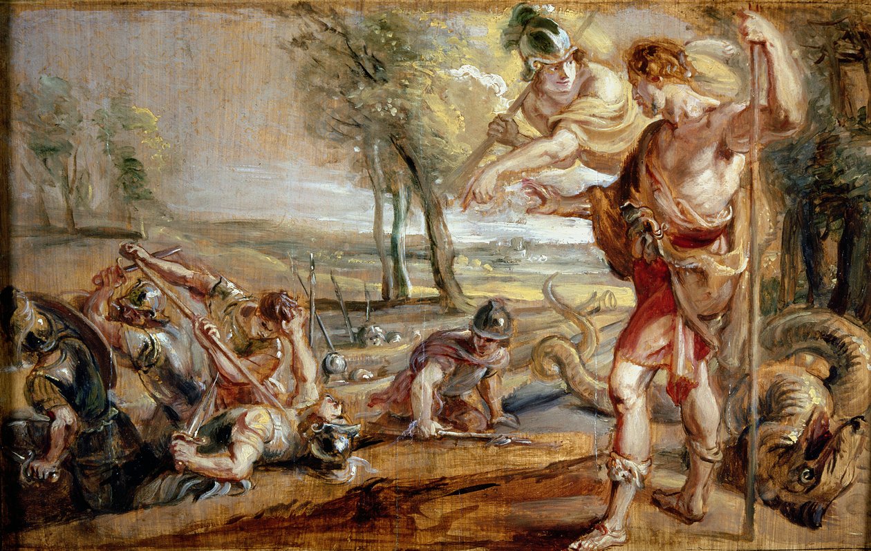 Cadmus som sår drakens tänder av Peter Paul Rubens