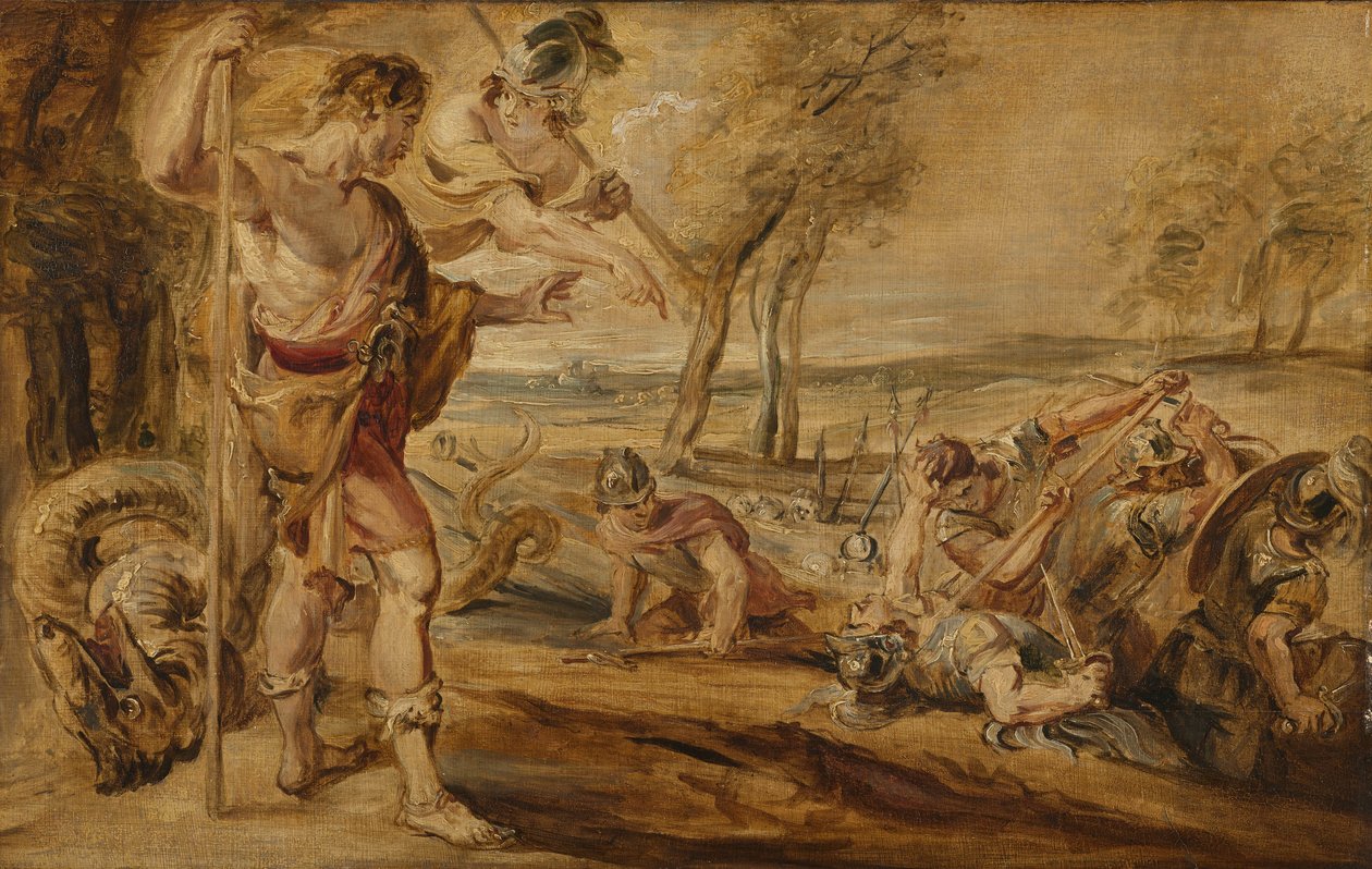 Cadmus zaait drakentanden av Peter Paul Rubens