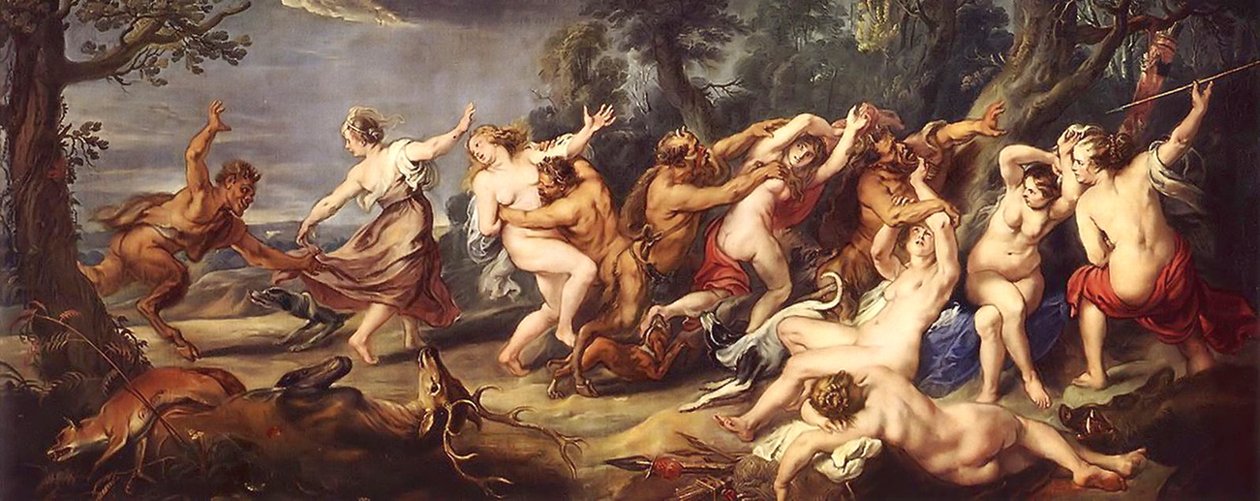 Diana and her Nymphs Surprised by the Fauns av Peter Paul Rubens